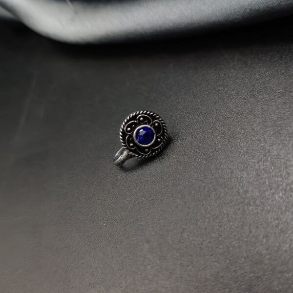 Peacock Stud Earrings - Best Silver Look alike Monalisa Stone Earring - "Blue"