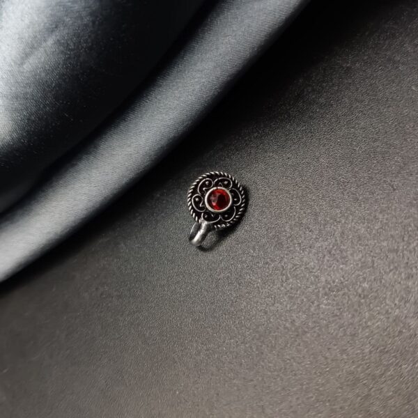 Peacock Stud Earrings - Best Silver Look alike Monalisa Stone Earring - "Red"