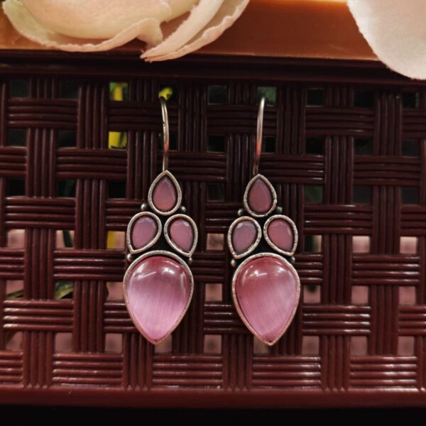 Affordable Silver Look Like Monalisa Hook Earrings For Girls - "Babypink"
