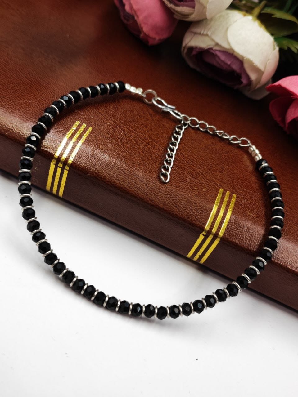 Oxidised Crystal Beads Anklet | Affordable Casual Wear Payal For Girls - Image 11