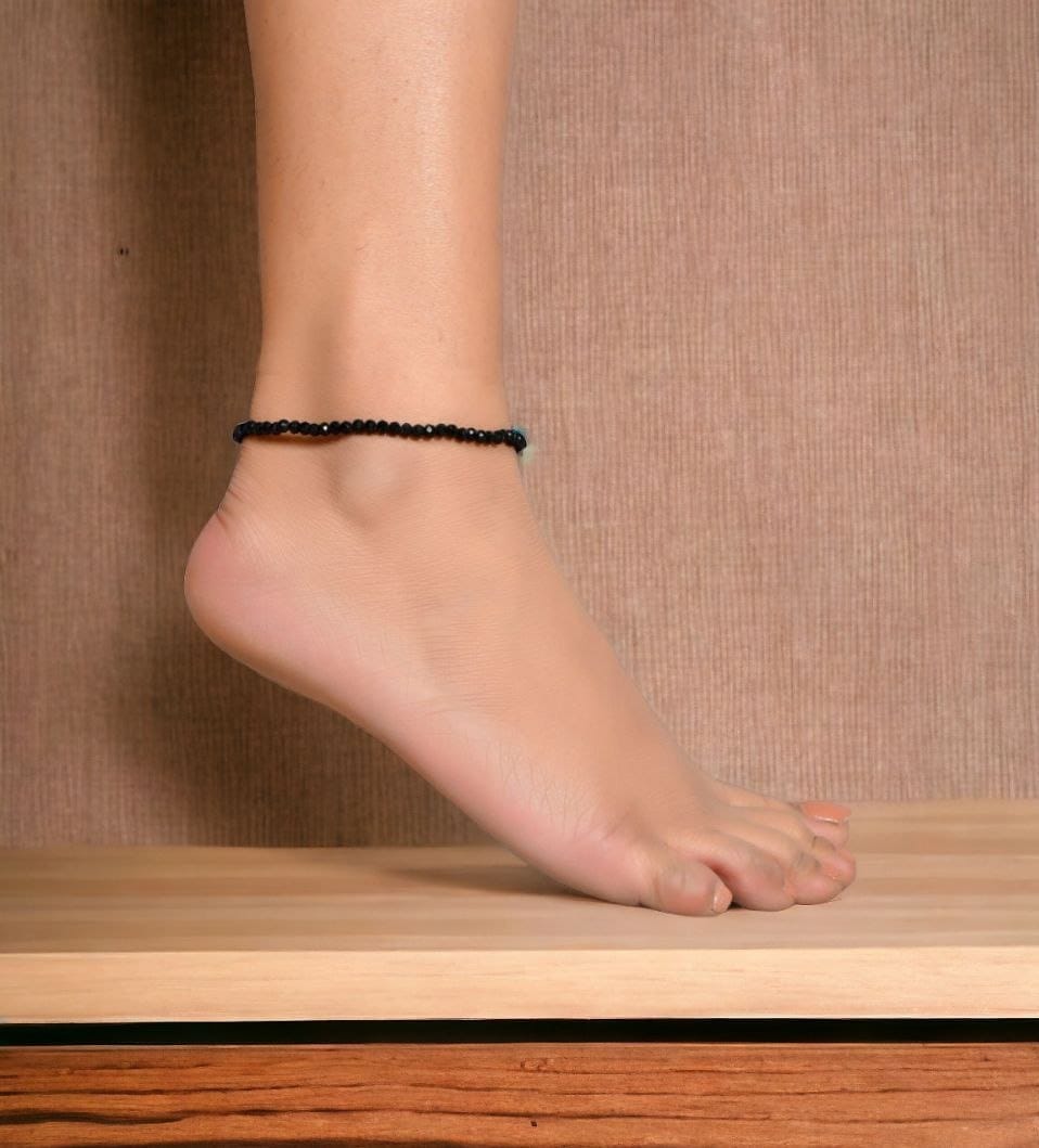 Oxidised Crystal Beads Anklet | Affordable Casual Wear Payal For Girls