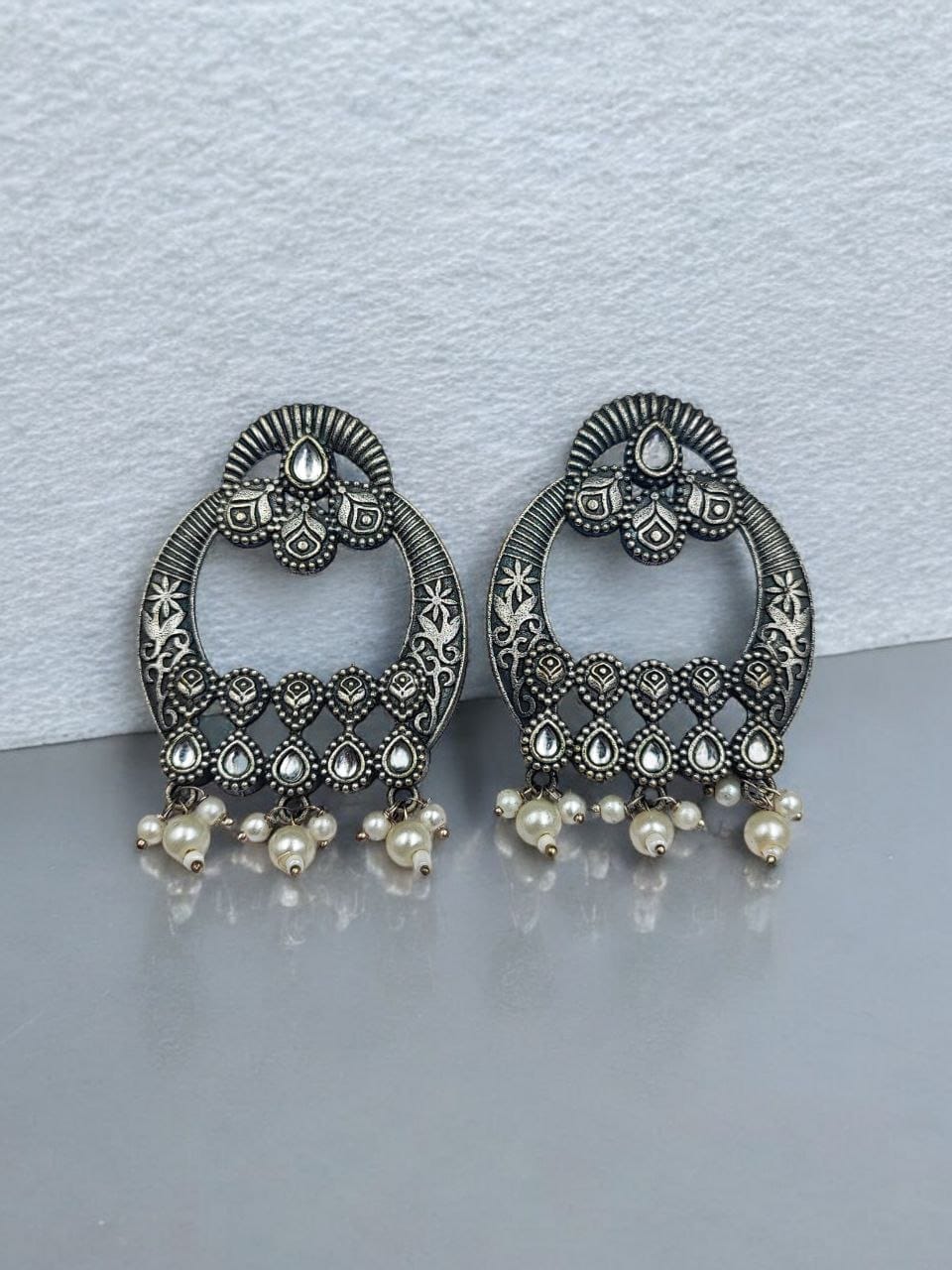 Silver Replica Hasali Necklace | Antique Designer Oxidized Jewelry - Image 2