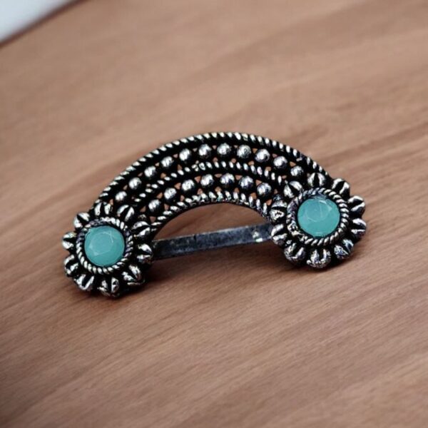 Marathi Nosepin | Oxidised Maharashtrian Nosepin | Best Non-Piercing Nose ring - "Mint"