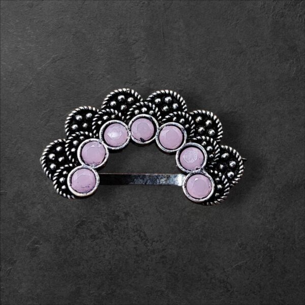 Big Size Nose pin | Oxidised Marathi Press Nosepin | Maharashtrian Nath - "Babypink"
