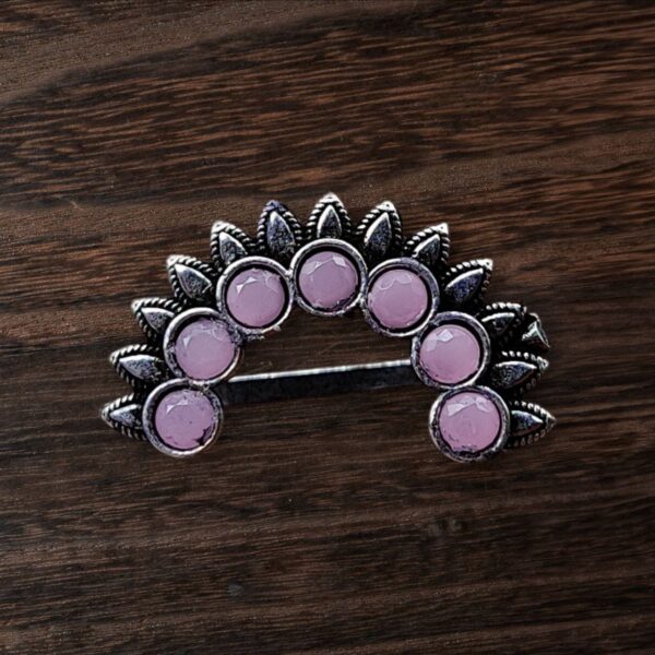 Oxidized Marathi Nosepin / Nath For Girls | Best Maharashtrian Press Nose Jewelry - "Babypink"