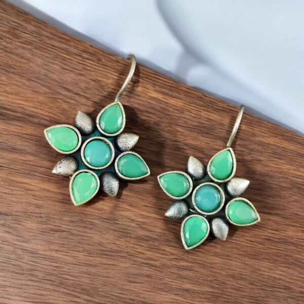 Oxidized Hook Earrings | Silver Look aLike Best-Selling Dailywear Jewelry - "Mint"