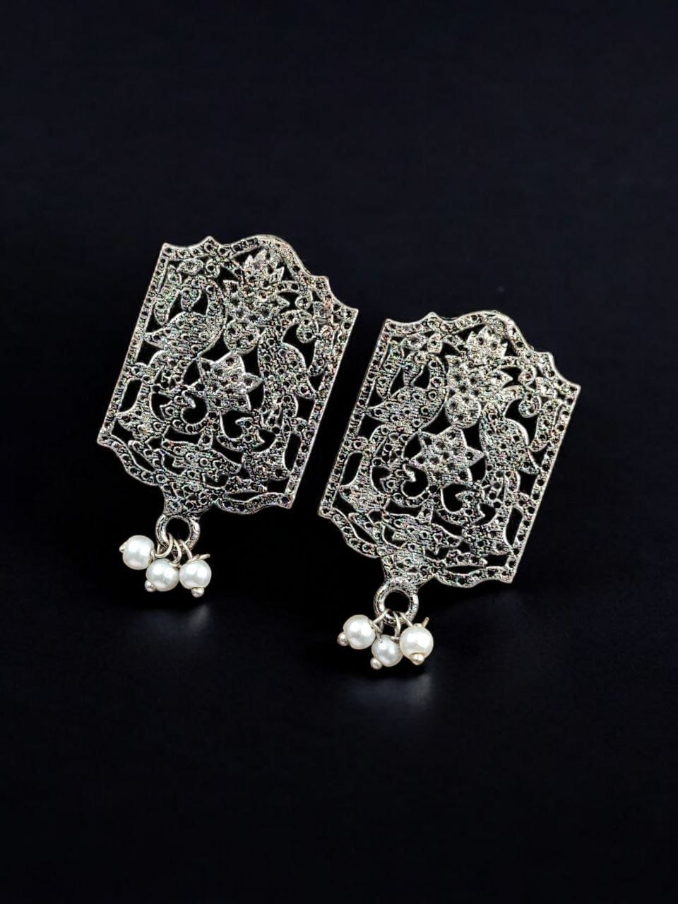 Silver Plated German Silver Peacock Stud | Best Light Weight Stud jewelry
