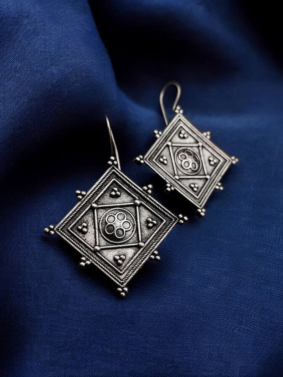 Silver Replica Hook Earrings | Antique Best Casual Wear Oxidised Jewelry - Image 2
