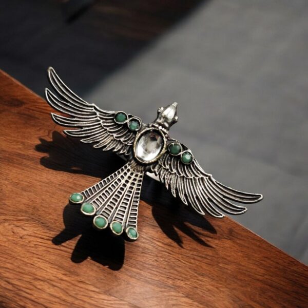 Brass Bird Ring with Stones ? Best and Perfectly Designed for Every Occasion - "Mint"