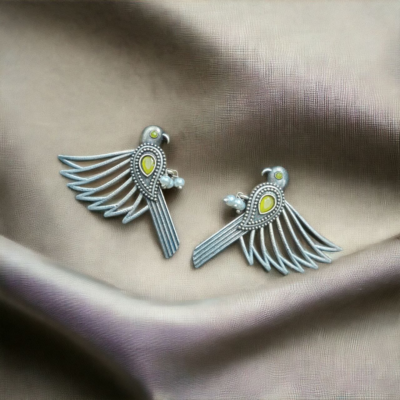 Fashionable Silver Replica Bird Stud Earrings | Perfect for Any Occasion - Image 6