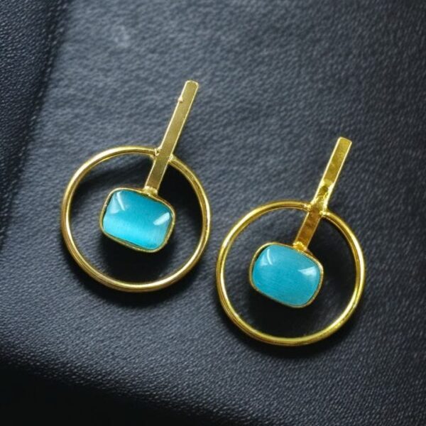 Premium Quality Gold Plated Handmade Earrings | Best Contemporary Jewelary For Party Wear - "Aqua"
