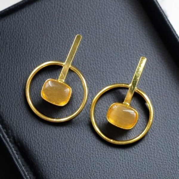 Premium Quality Gold Plated Handmade Earrings | Best Contemporary Jewelary For Party Wear - "Yellow"