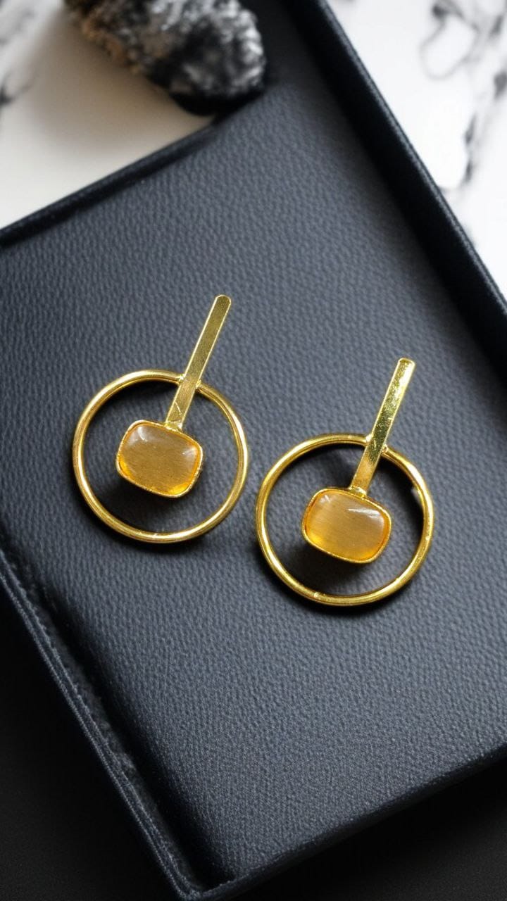 Premium Quality Gold Plated Handmade Earrings | Best Contemporary Jewelary For Party Wear - Image 5