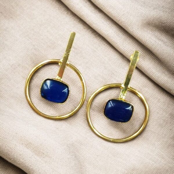 Premium Quality Gold Plated Handmade Earrings | Best Contemporary Jewelary For Party Wear - "Blue"