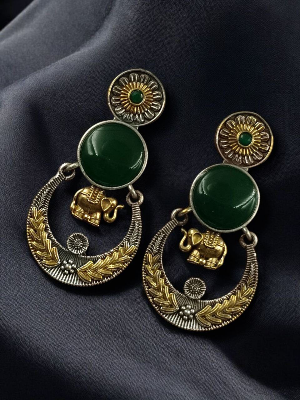 Handmade Two-Tone Earrings | Traditional Ethnic Elephant Dangler Perfect Jewelry for Women - Image 13