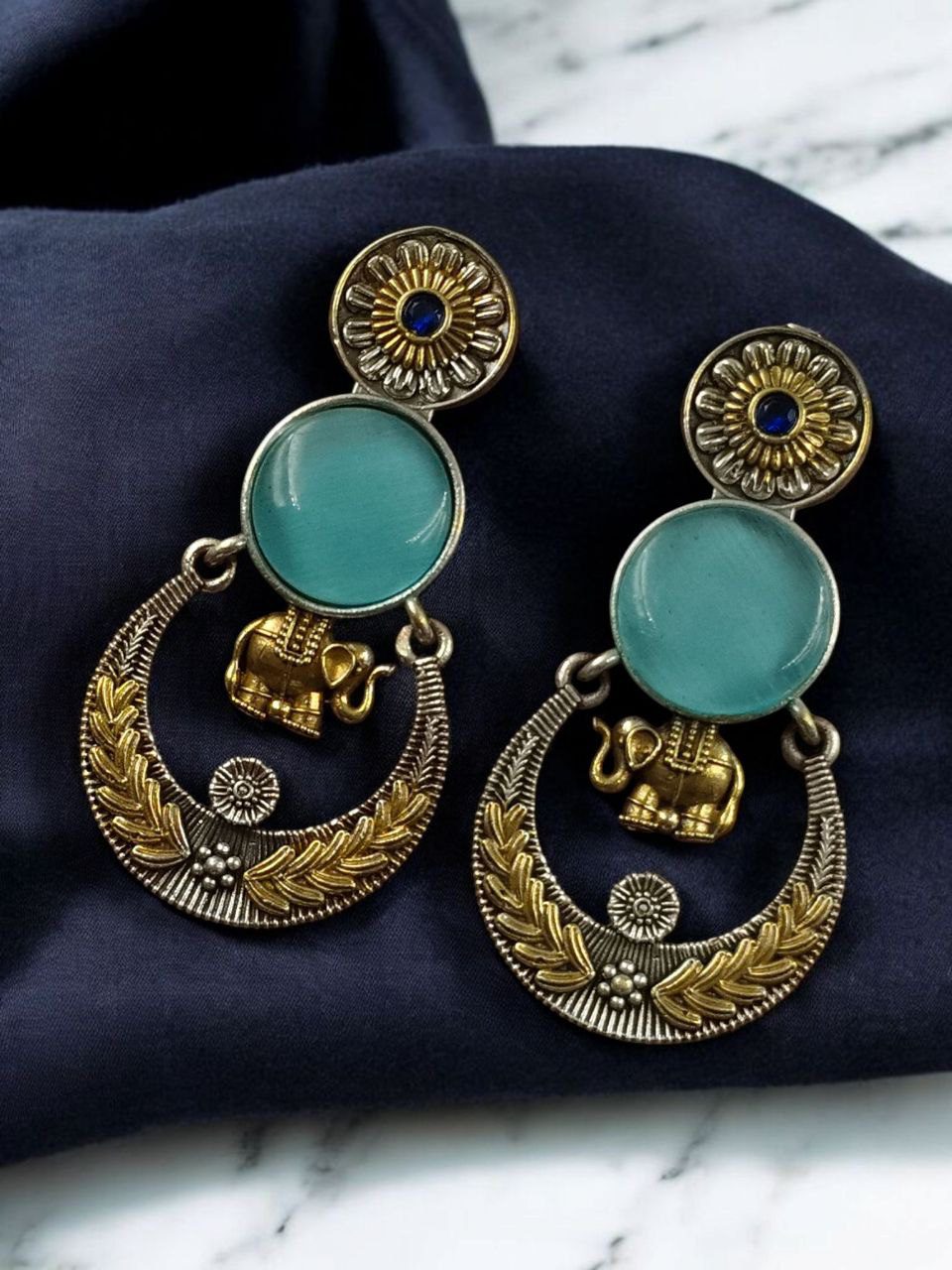Handmade Two-Tone Earrings | Traditional Ethnic Elephant Dangler Perfect Jewelry for Women - Image 10