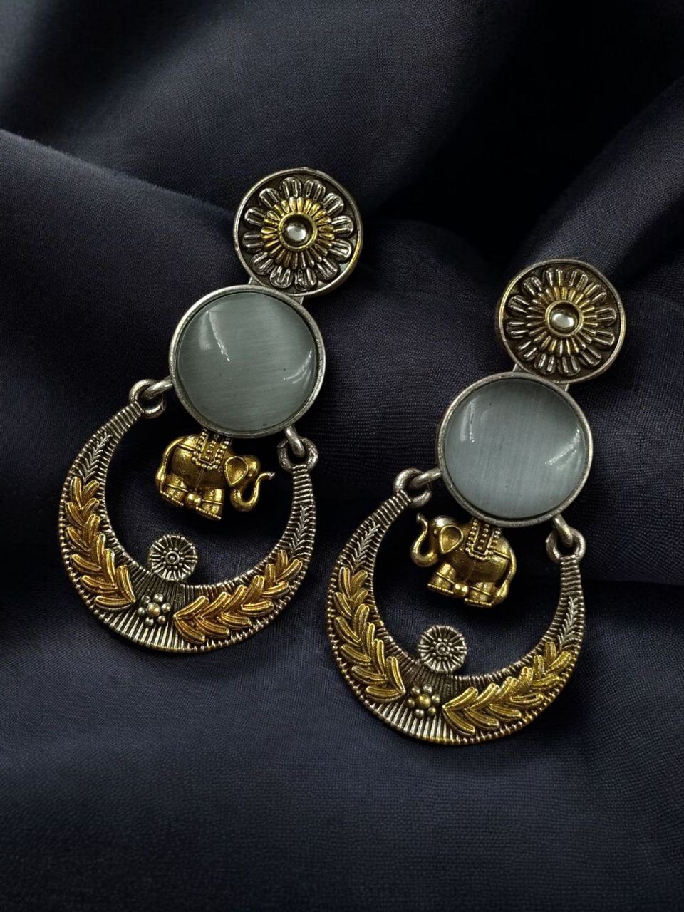 Handmade Two-Tone Earrings | Traditional Ethnic Elephant Dangler Perfect Jewelry for Women - Image 7