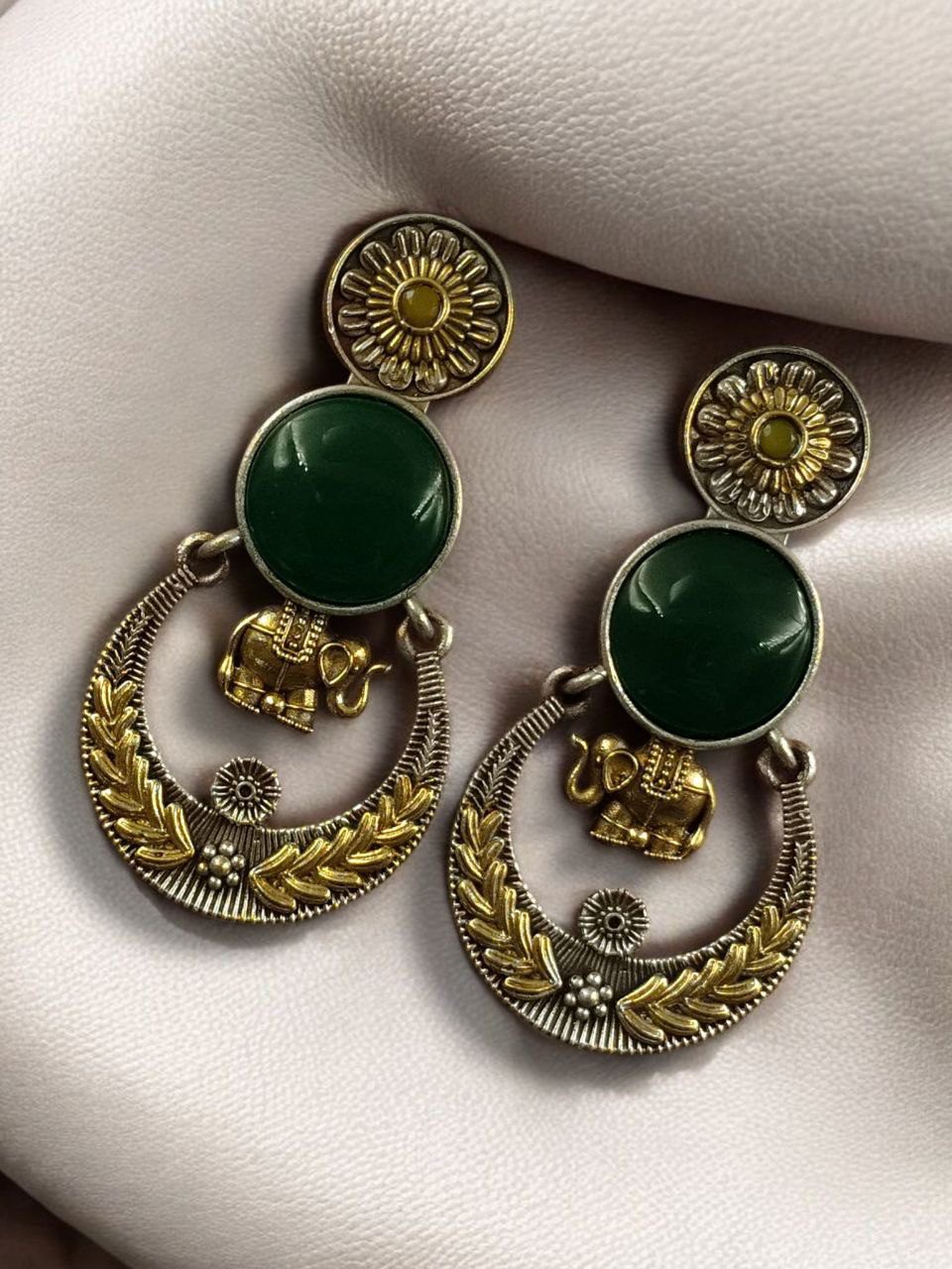 Handmade Two-Tone Earrings | Traditional Ethnic Elephant Dangler Perfect Jewelry for Women - Image 5