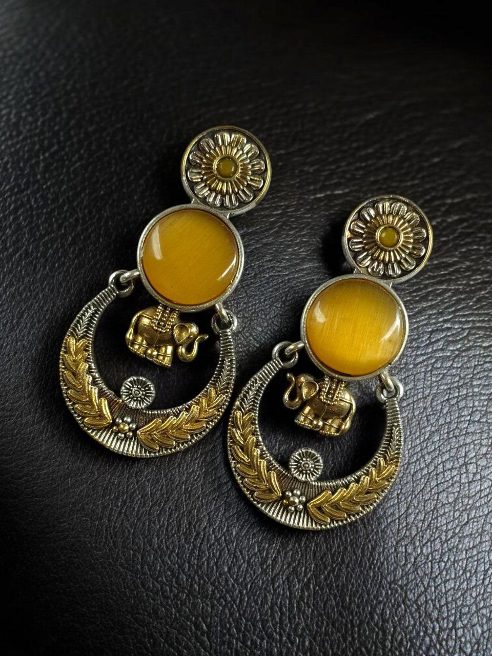 Handmade Two-Tone Earrings | Traditional Ethnic Elephant Dangler Perfect Jewelry for Women - Image 15