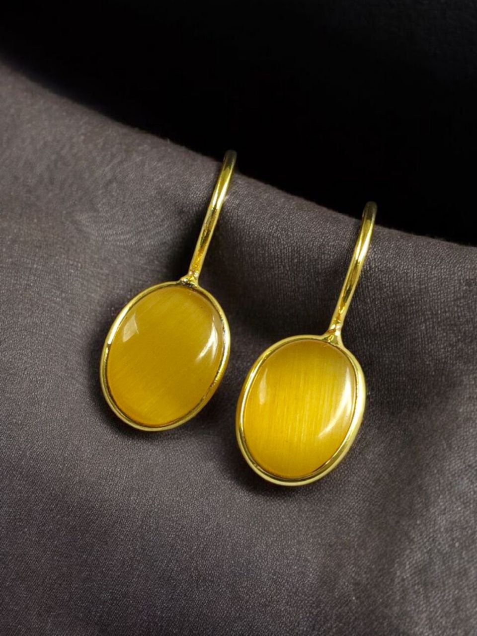 Lightweight Geometric Stone Hook Earrings ? Gold Plated Best Design for Daily Use - Image 5