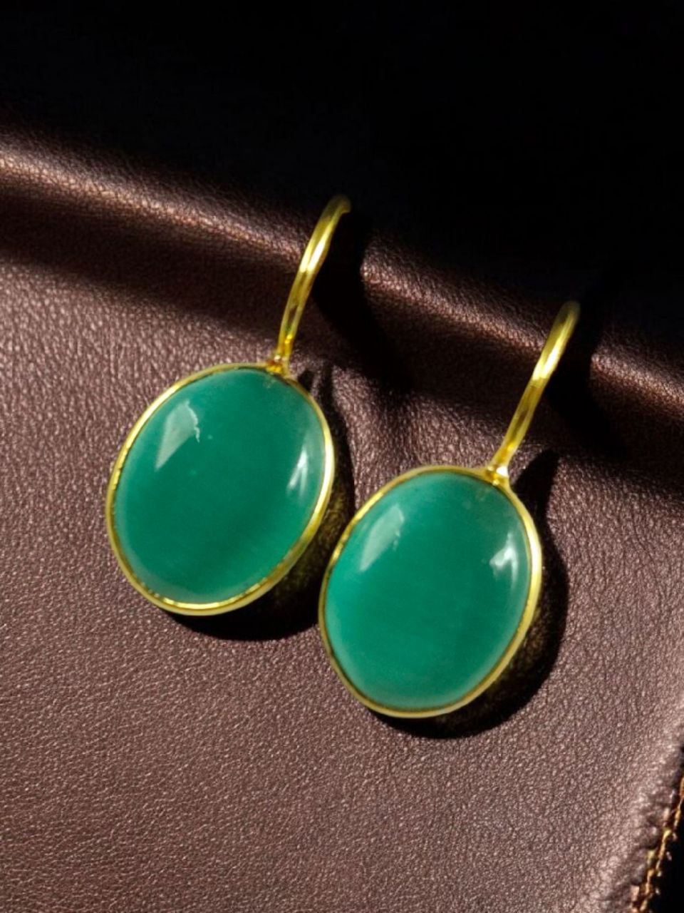 Stylish Handmade Gold Plated Earrings with Monalisa Stone ? Best Hook Design for Everyday Use - Image 5