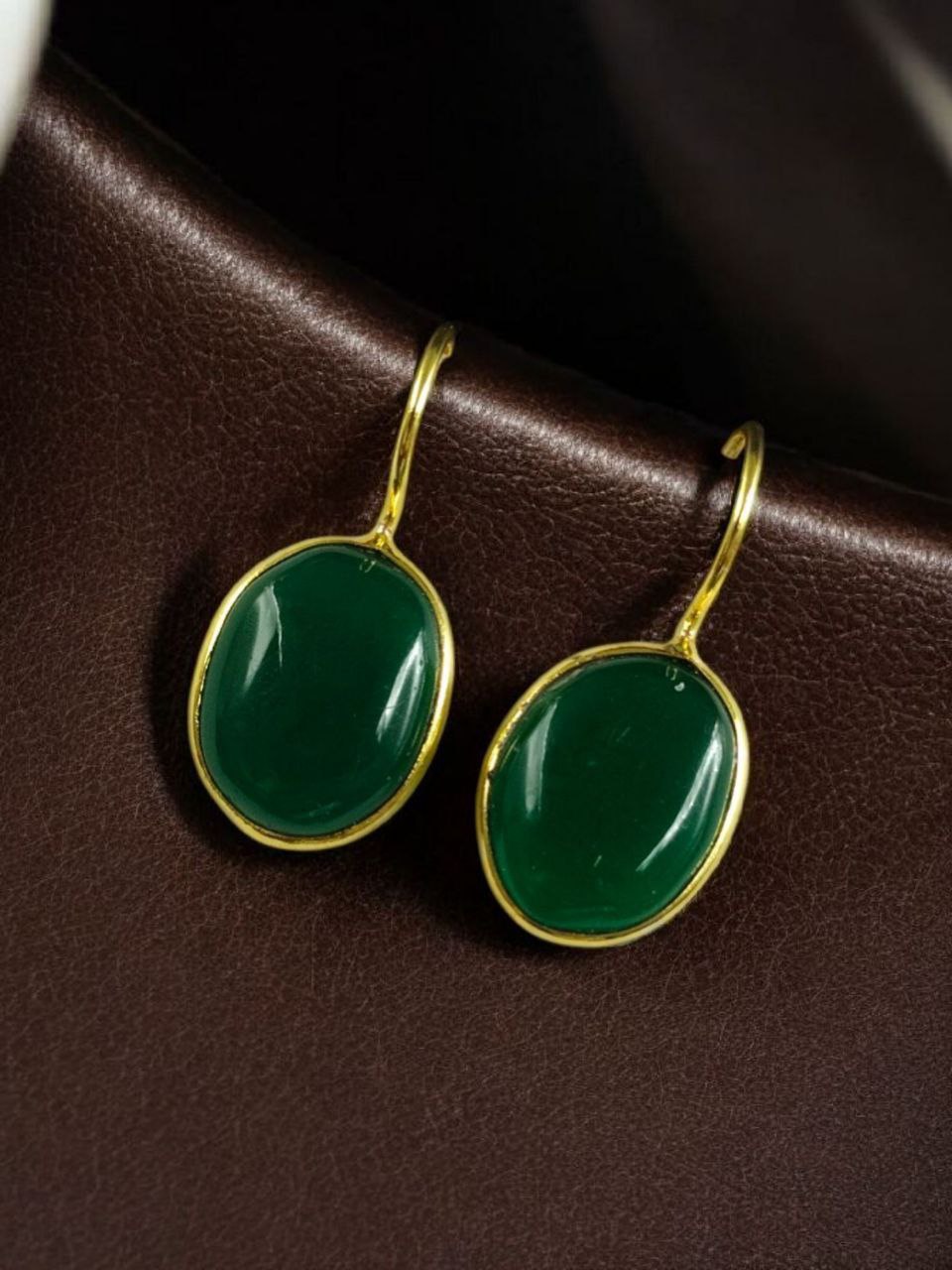 Stylish Handmade Gold Plated Earrings with Monalisa Stone ? Best Hook Design for Everyday Use - Image 3