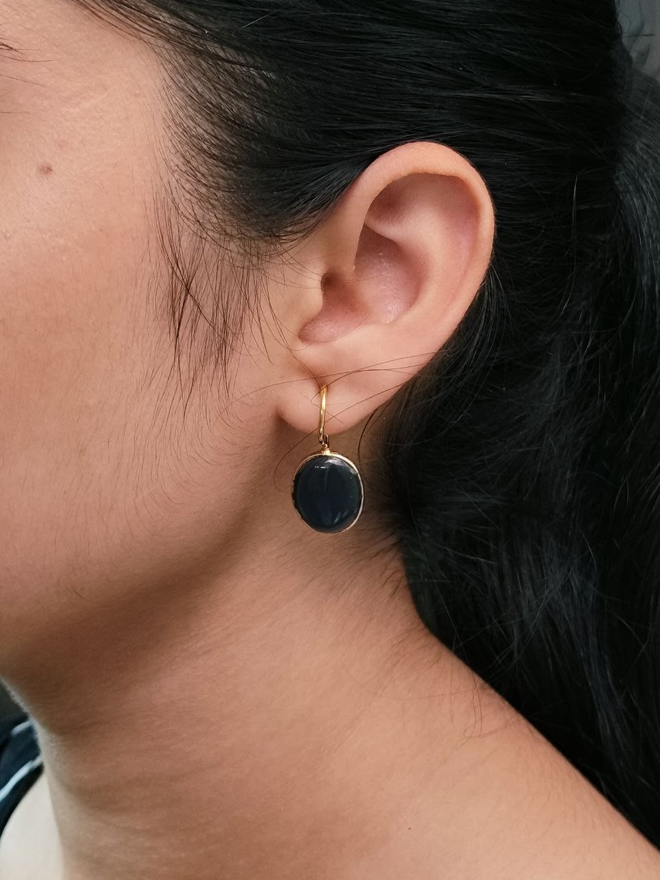 Stylish Handmade Gold Plated Earrings with Monalisa Stone ? Best Hook Design for Everyday Use