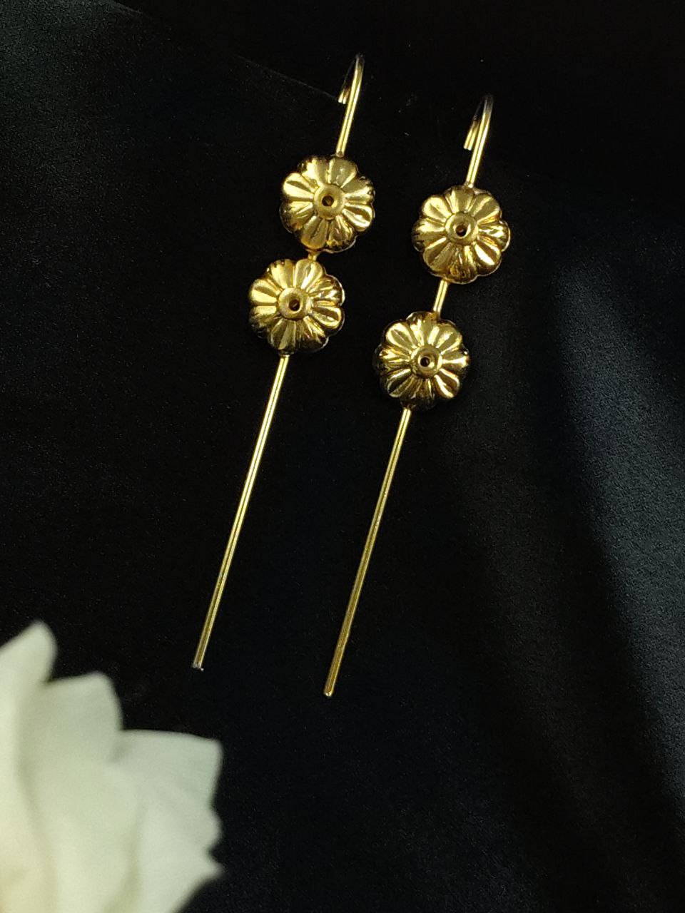 Gold Plated Flower Design Earcuff | Lightweight Daily Wear Best Jewelry for Women - Image 2