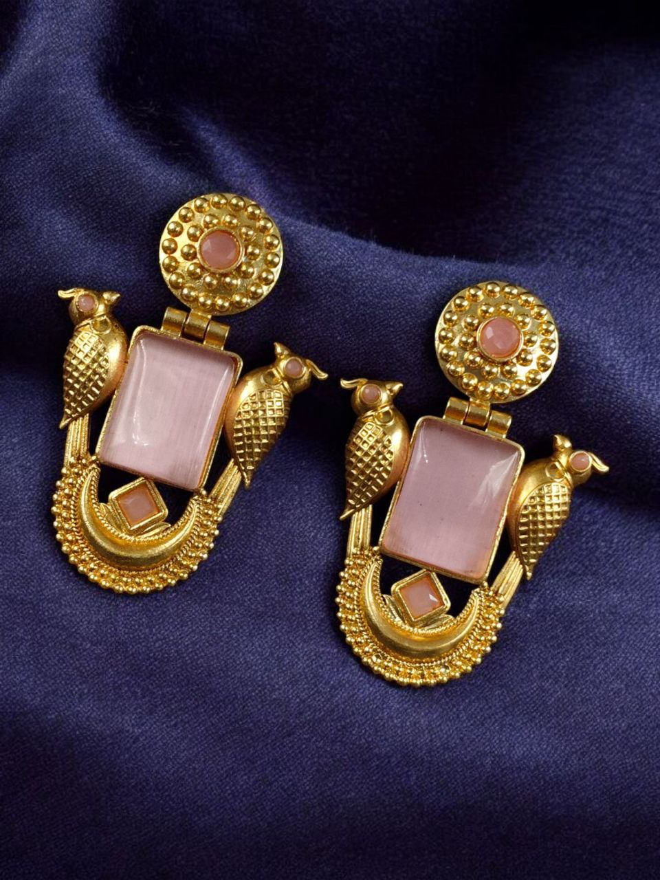 Best Traditional Gold Plated Bird Earrings ? Ethnic Dangler with Vintage Look Jewelry - Image 3