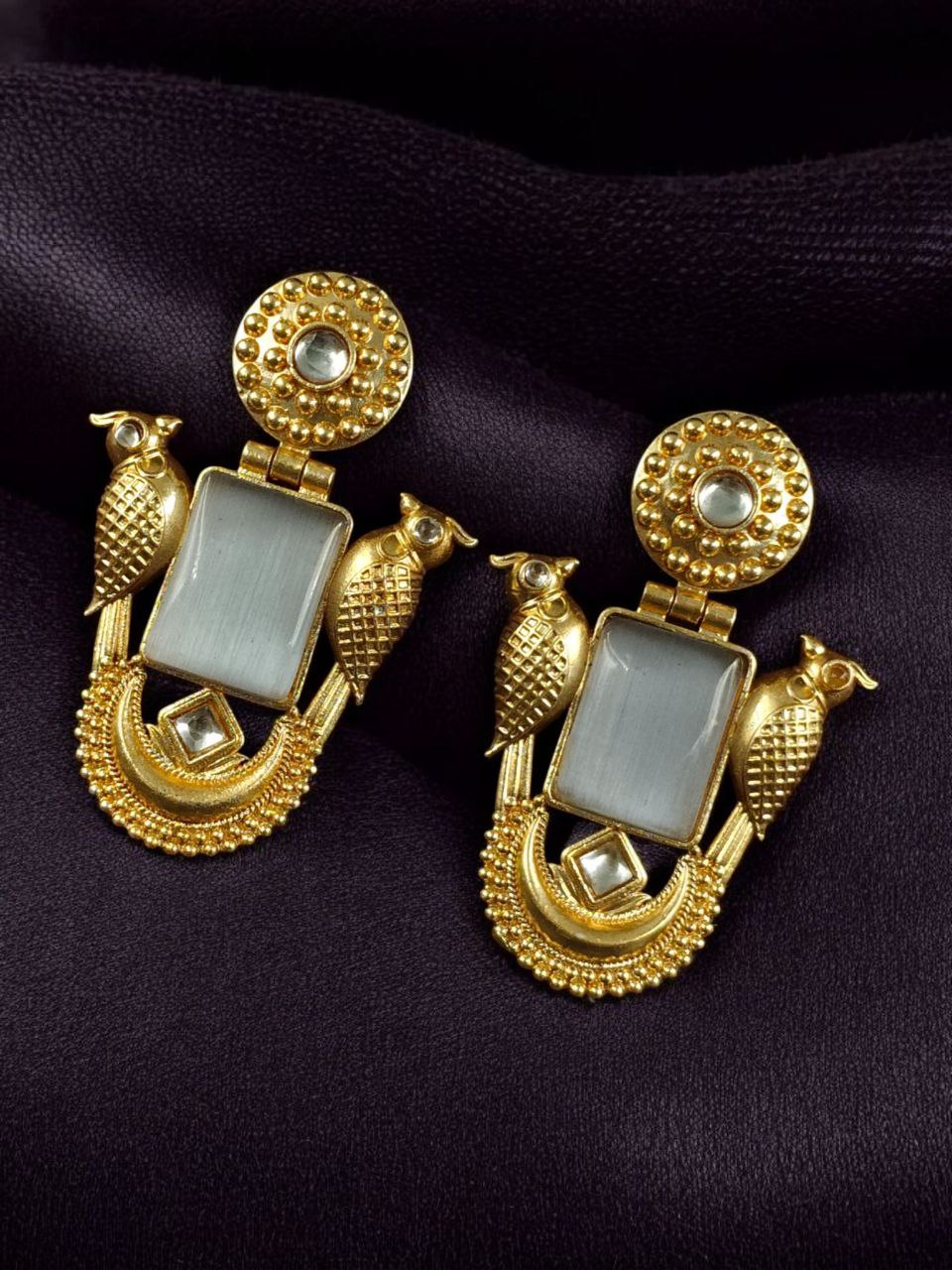Best Traditional Gold Plated Bird Earrings ? Ethnic Dangler with Vintage Look Jewelry - Image 7