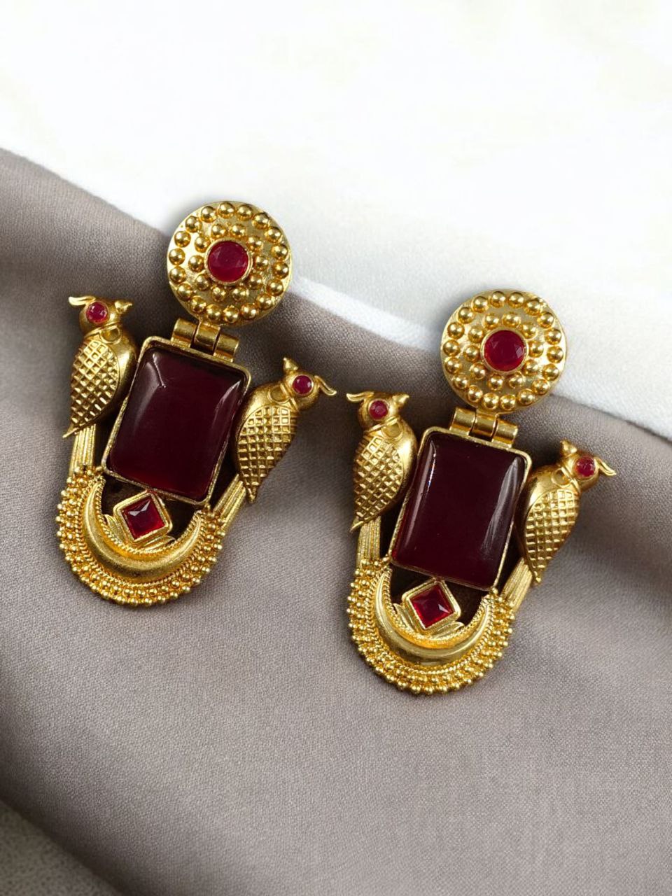 Best Traditional Gold Plated Bird Earrings ? Ethnic Dangler with Vintage Look Jewelry - Image 6