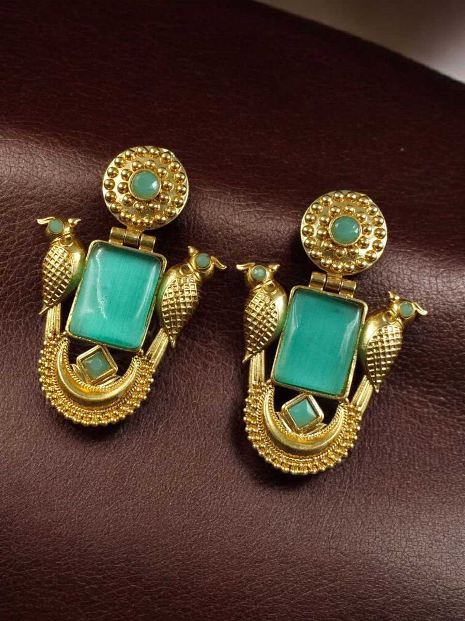 Best Traditional Gold Plated Bird Earrings ? Ethnic Dangler with Vintage Look Jewelry - Image 5