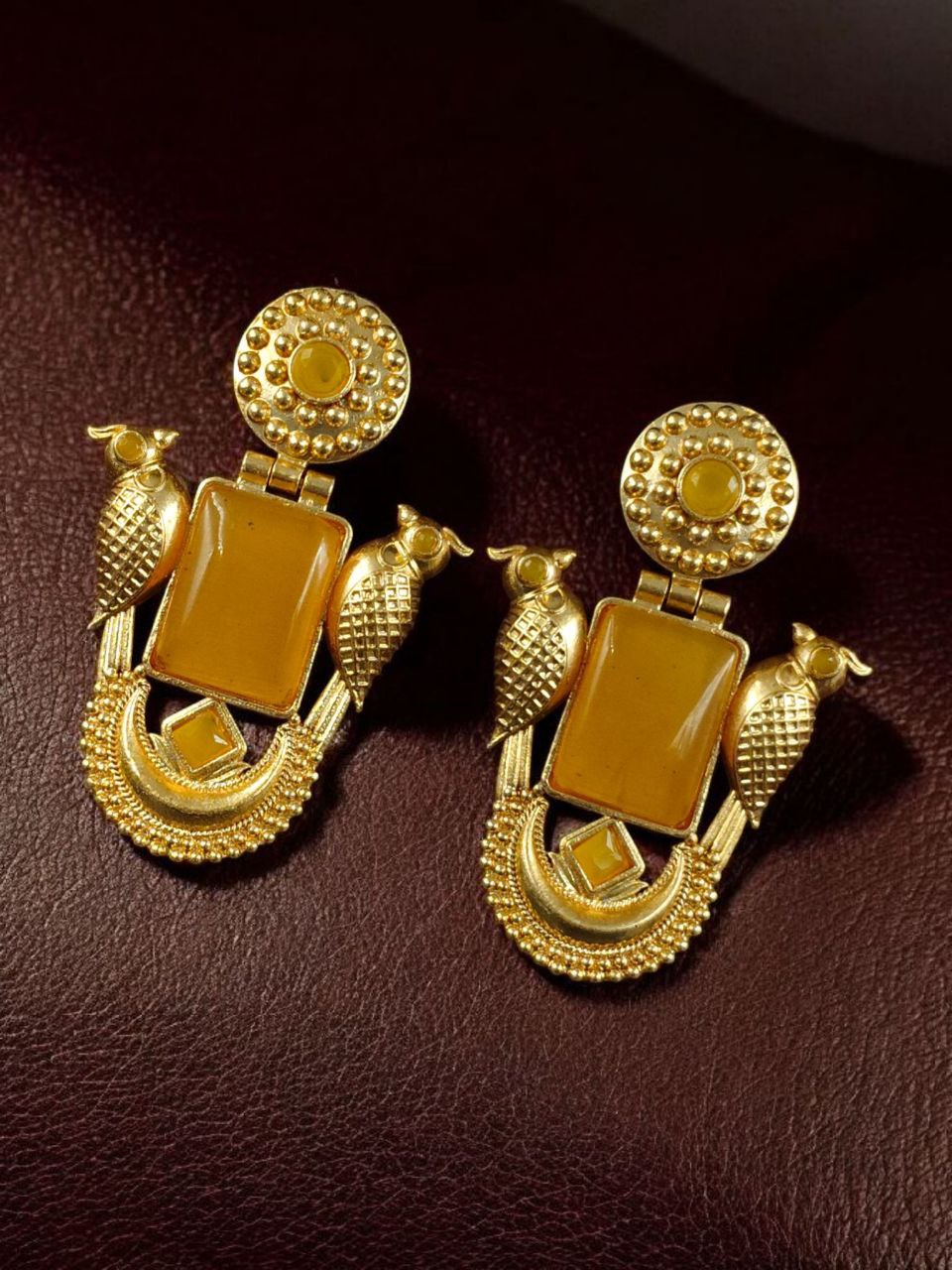 Best Traditional Gold Plated Bird Earrings ? Ethnic Dangler with Vintage Look Jewelry - Image 9