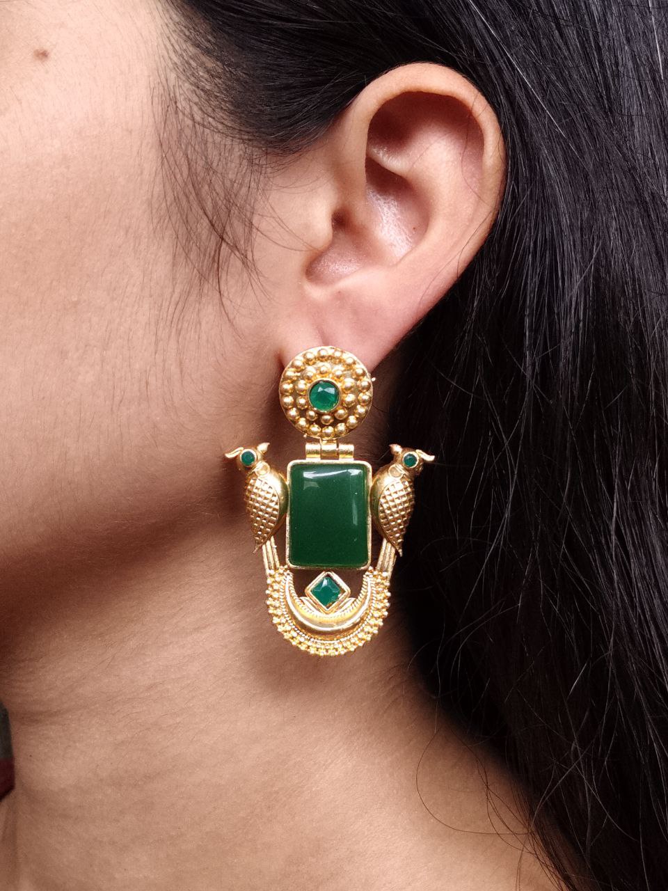 Best Traditional Gold Plated Bird Earrings ? Ethnic Dangler with Vintage Look Jewelry