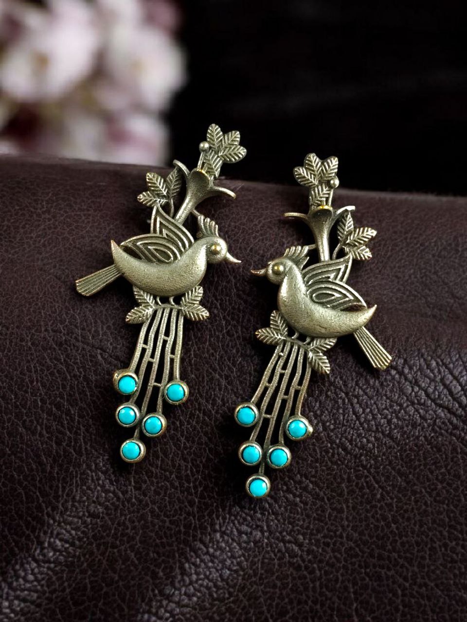 Stylish Bird Stud Earrings | Silver Replica with Stone Detailing Best Designer Jewelry - Image 7