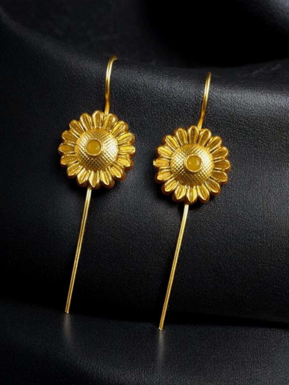 Western Look Gold Plated Earcuff | Beautiful Flower Design Stone Jewelry For Girls - Image 3
