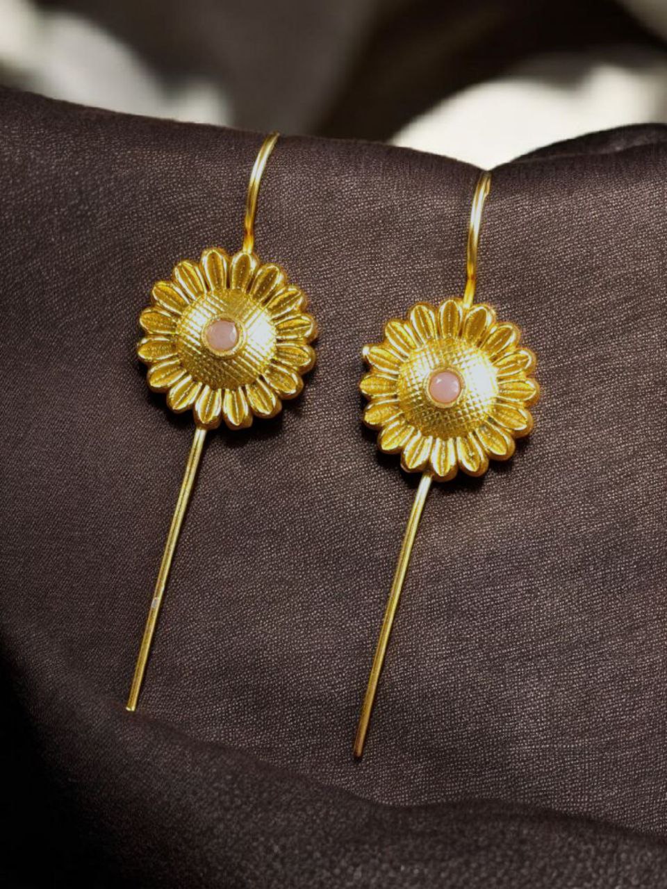 Western Look Gold Plated Earcuff | Beautiful Flower Design Stone Jewelry For Girls - Image 6
