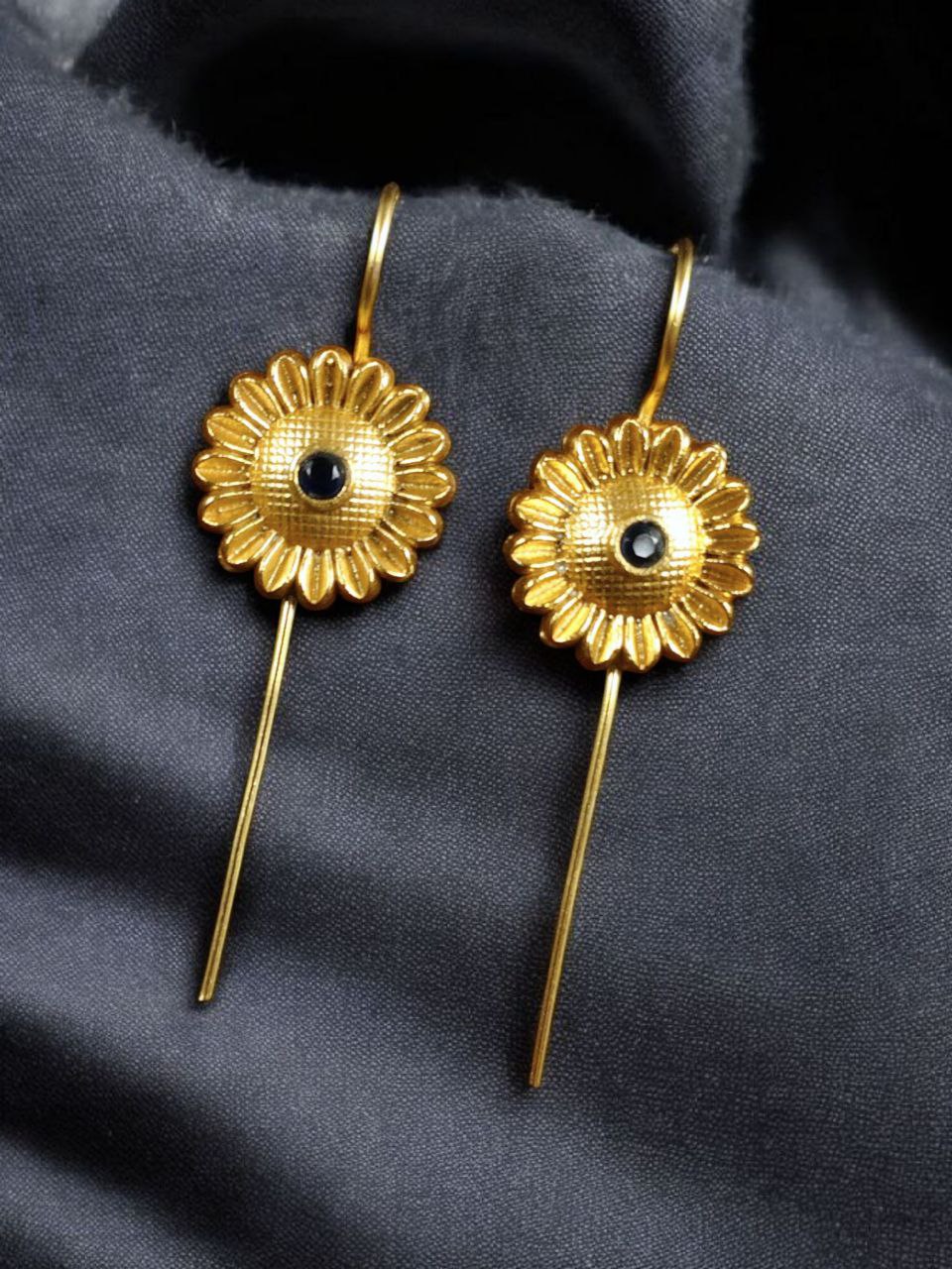 Western Look Gold Plated Earcuff | Beautiful Flower Design Stone Jewelry For Girls - Image 10