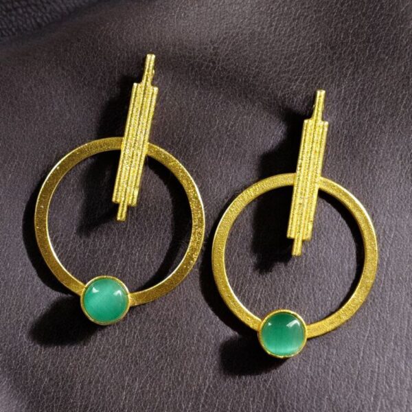 Trendy Gold Plated Circle Stud Earrings | Fashionable Western Look Perfect Jewelry For Girls - "Mint"