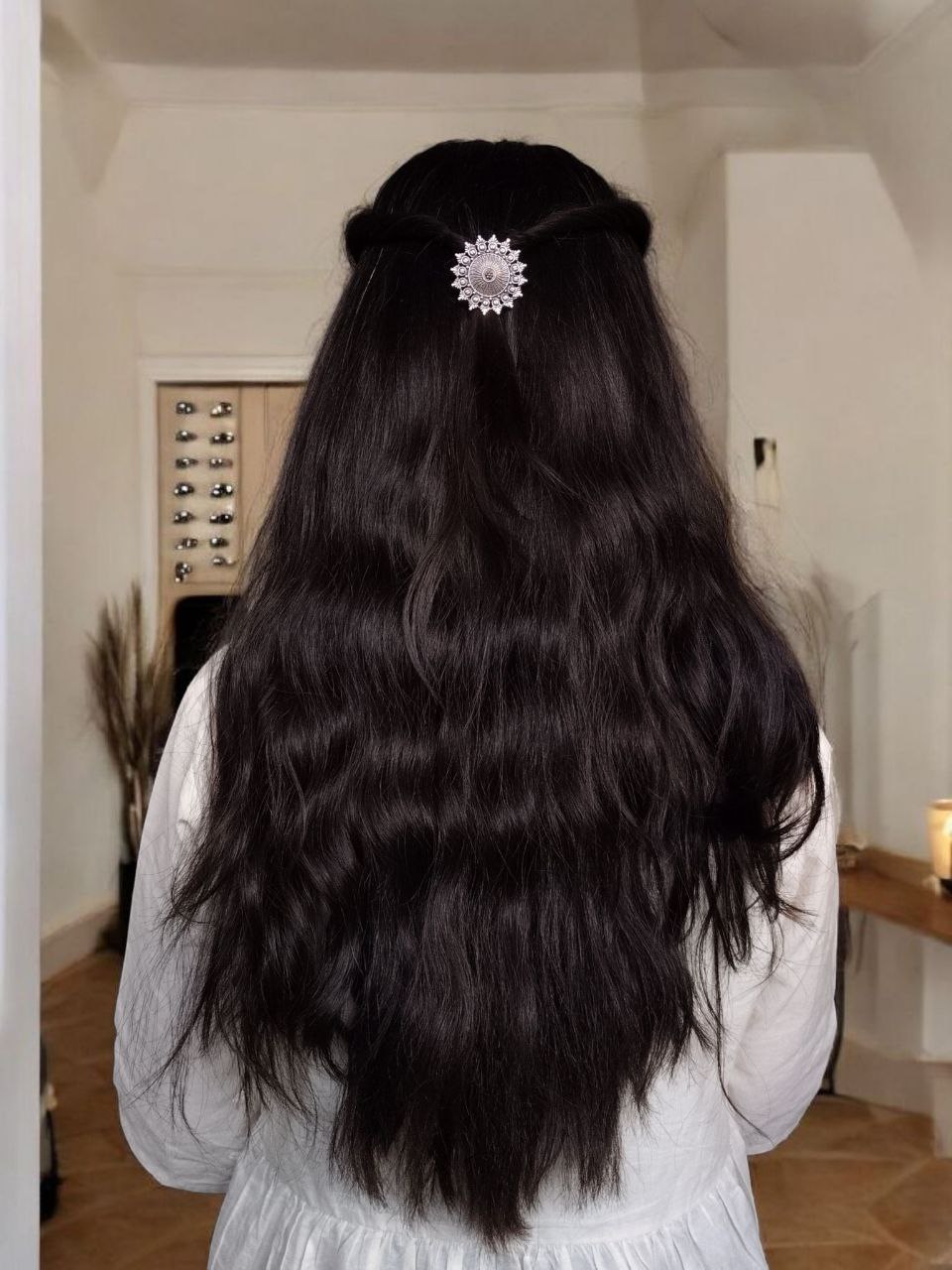 Handcrafted Oxidized Hair Pin | Unique Ethnic Silver Replica Jewelry Design