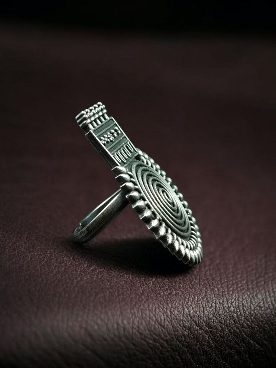 Unique Design Oxidized Ring | Adjustable Silver Replica Jewelry for Women - Image 3