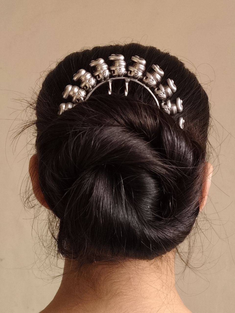 Vintage Look Elephant Juda Pin | Best Oxidized Hair Accessory for Girls - Image 3