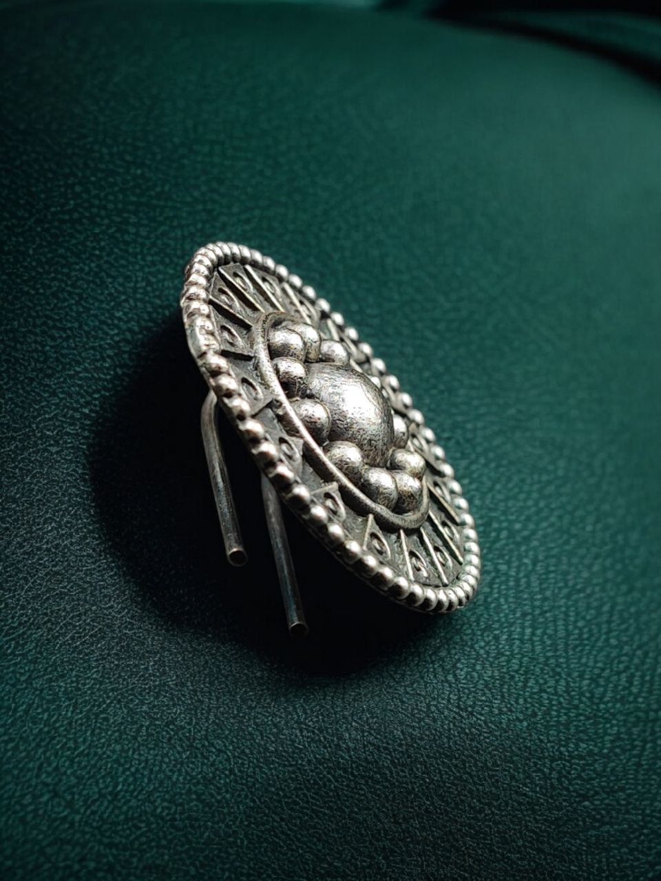 Traditional Silver Replica Oxidized Hair Pin | Round Design Best Ethnic Jewelry - Image 6