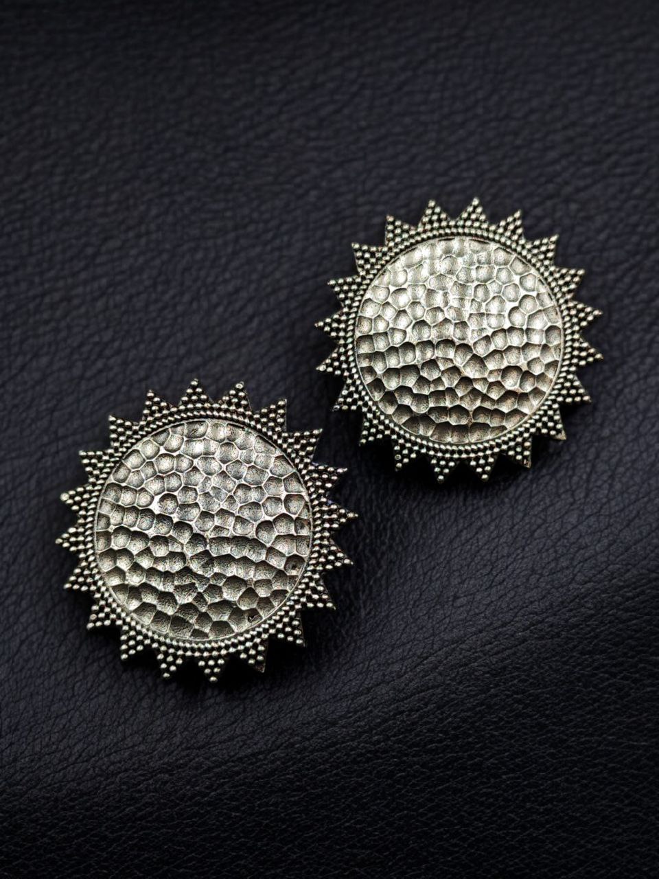 Vintage Look alike Unique Design Earrings | Silver Replica Oxidized Daily Wear Jewelry - Image 3