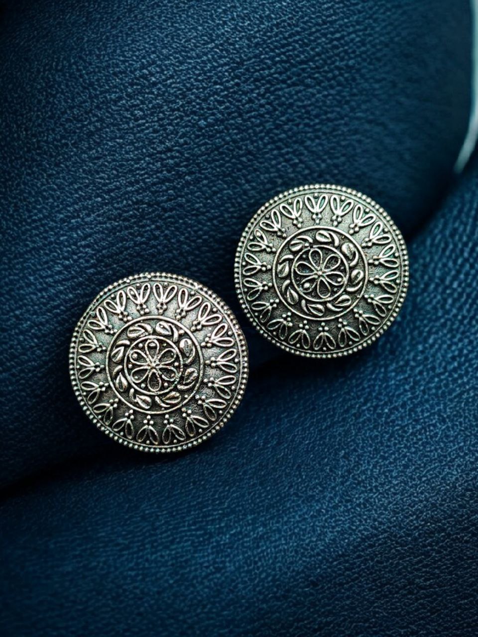 Silver Replica Daily Wear Stud Earrings | Comfortable Jewelry For Girls - Image 3