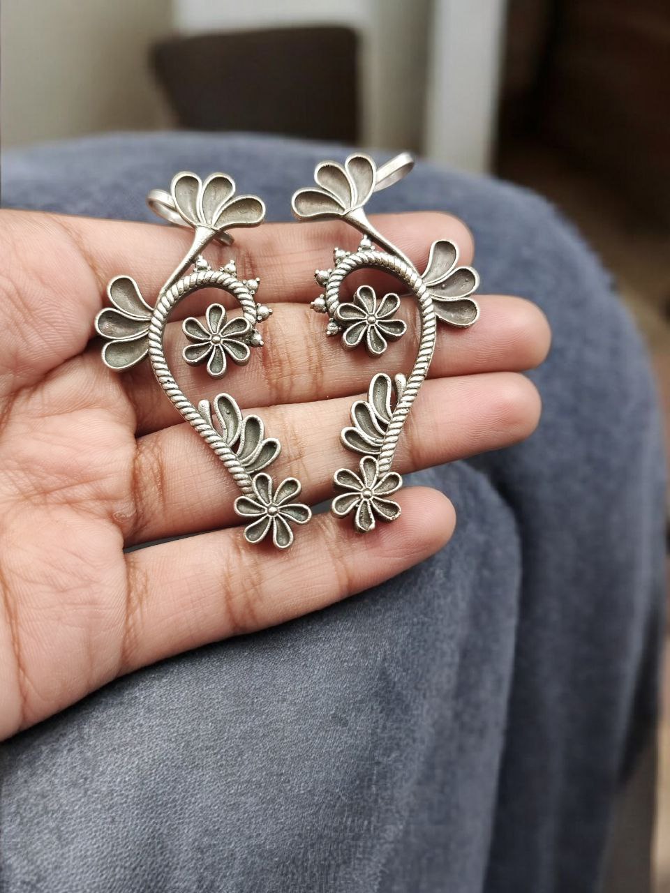 Premium Flower Design Earcuff | Silver Replica Daily Wear Perfect Jewelry For Girls - Image 2