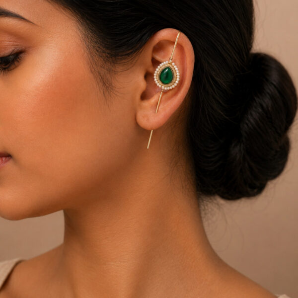 Stylish Meena Earcuff with Artistic Meena Work