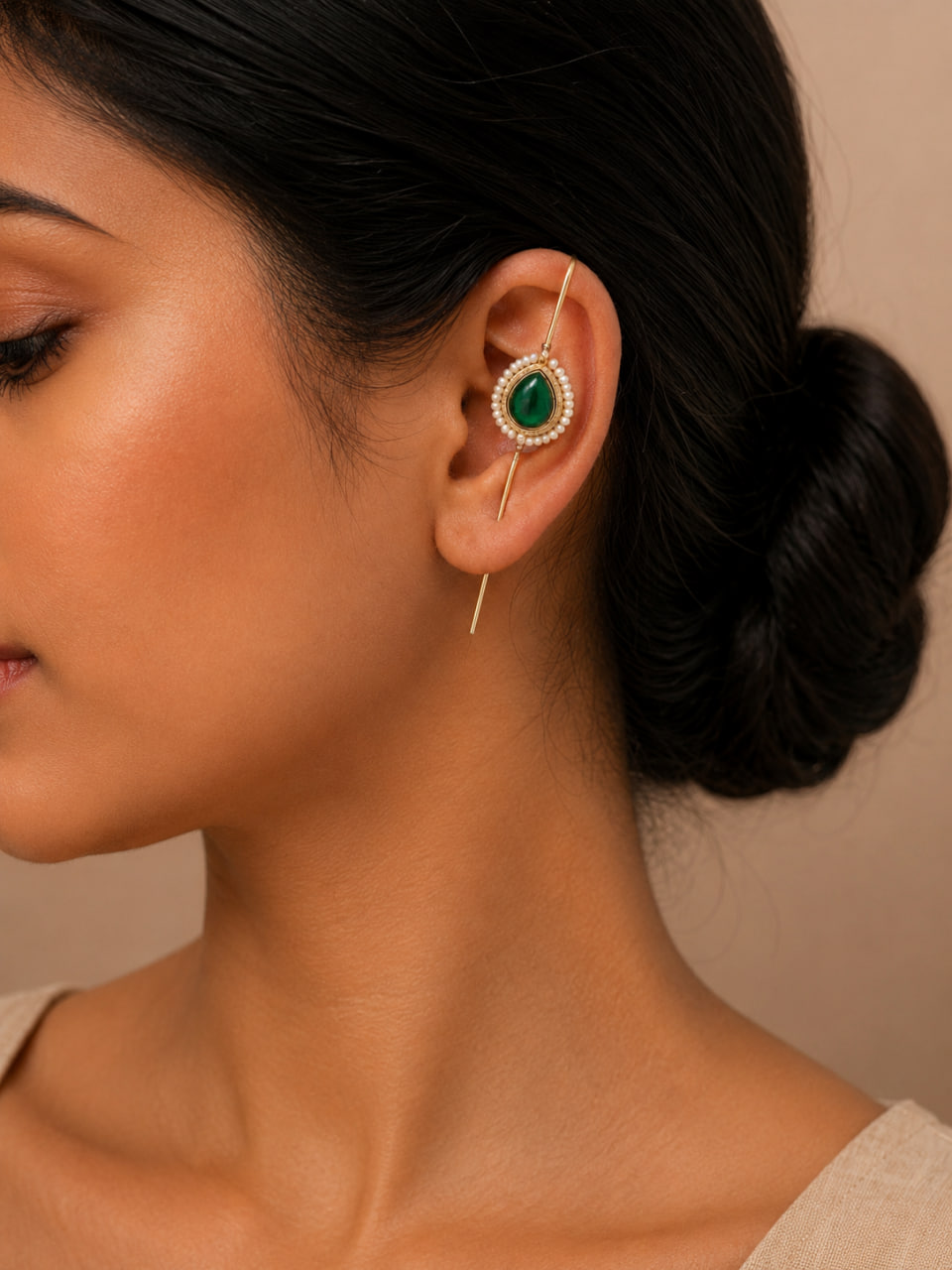 Stylish Meena Earcuff with Artistic Meena Work