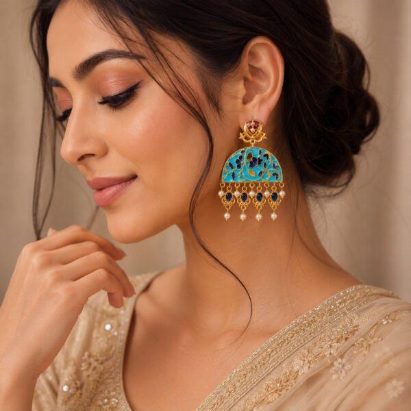 Vintage Meena Earring traditional ethnic designer jewelry for women