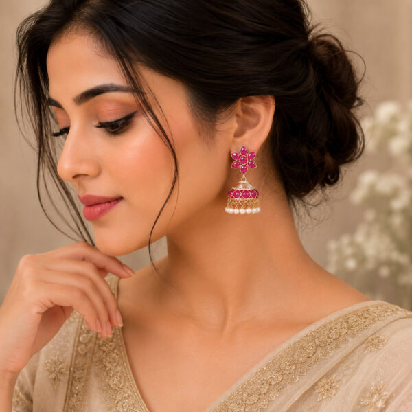 Gold Jhumka Earring traditional designer ethnic earrings for women